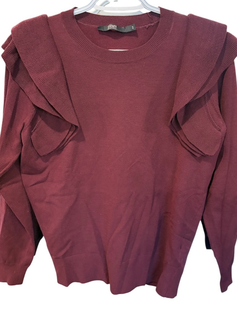 Seventy Crewneck Sweater in Deep Wine - Size 8 - Like New